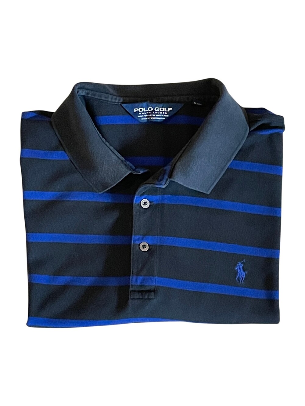 Polo Ralph Lauren Mens S/S Polo Shirt XL Blue Striped Cotton